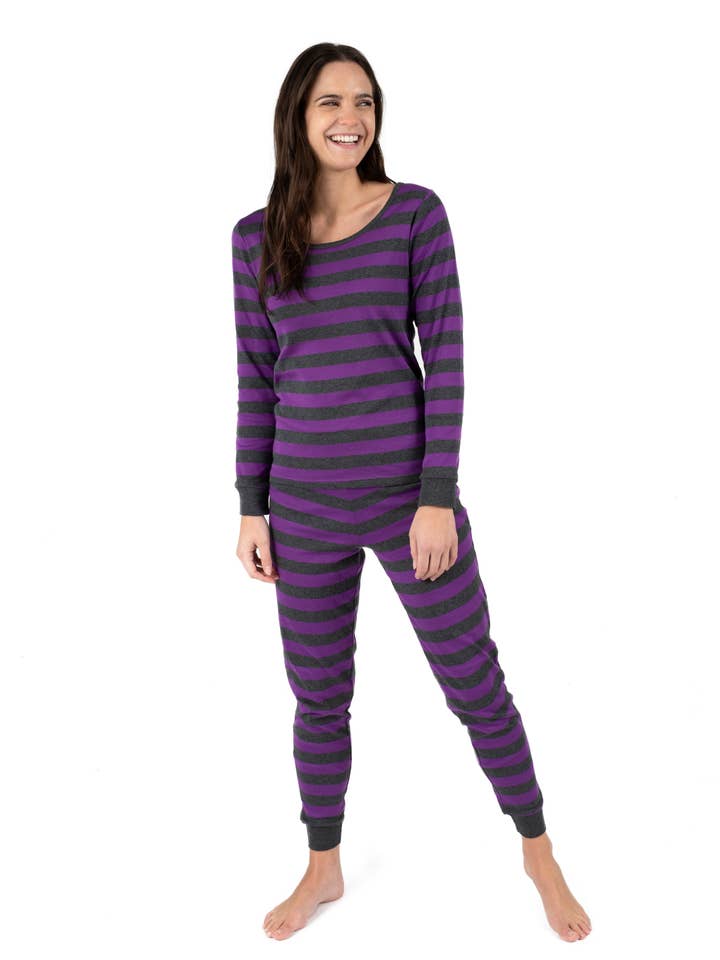 Leveret Pajamas - Vendita all'ingrosso Completo pigiama - Donna - Pigiama Donna Due Pezzi Cotone Strisce8