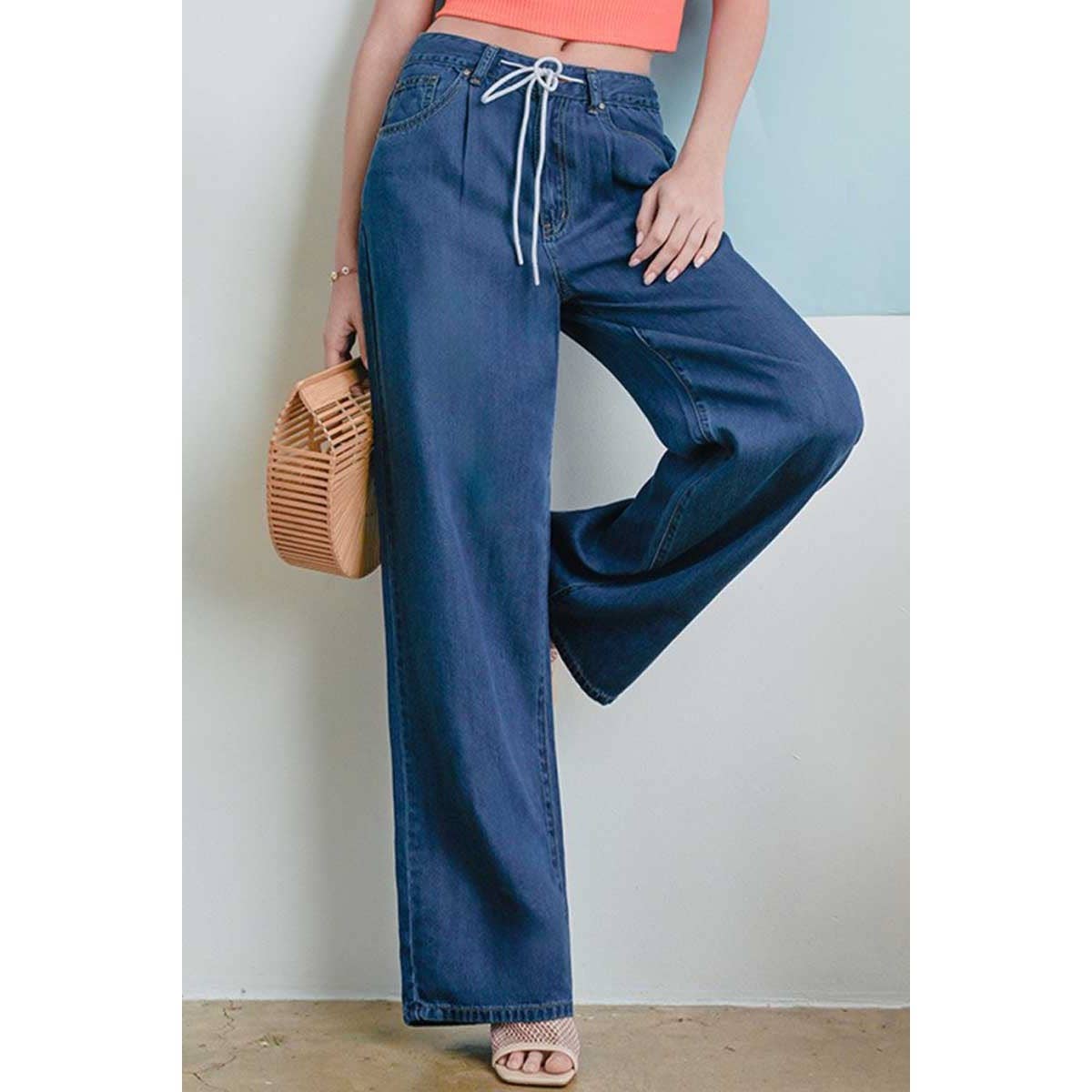 Timeless - Wholesale Jeans - Women's - LOOSE FIT DRAPE DENIM JEANS IN LYOCELL2