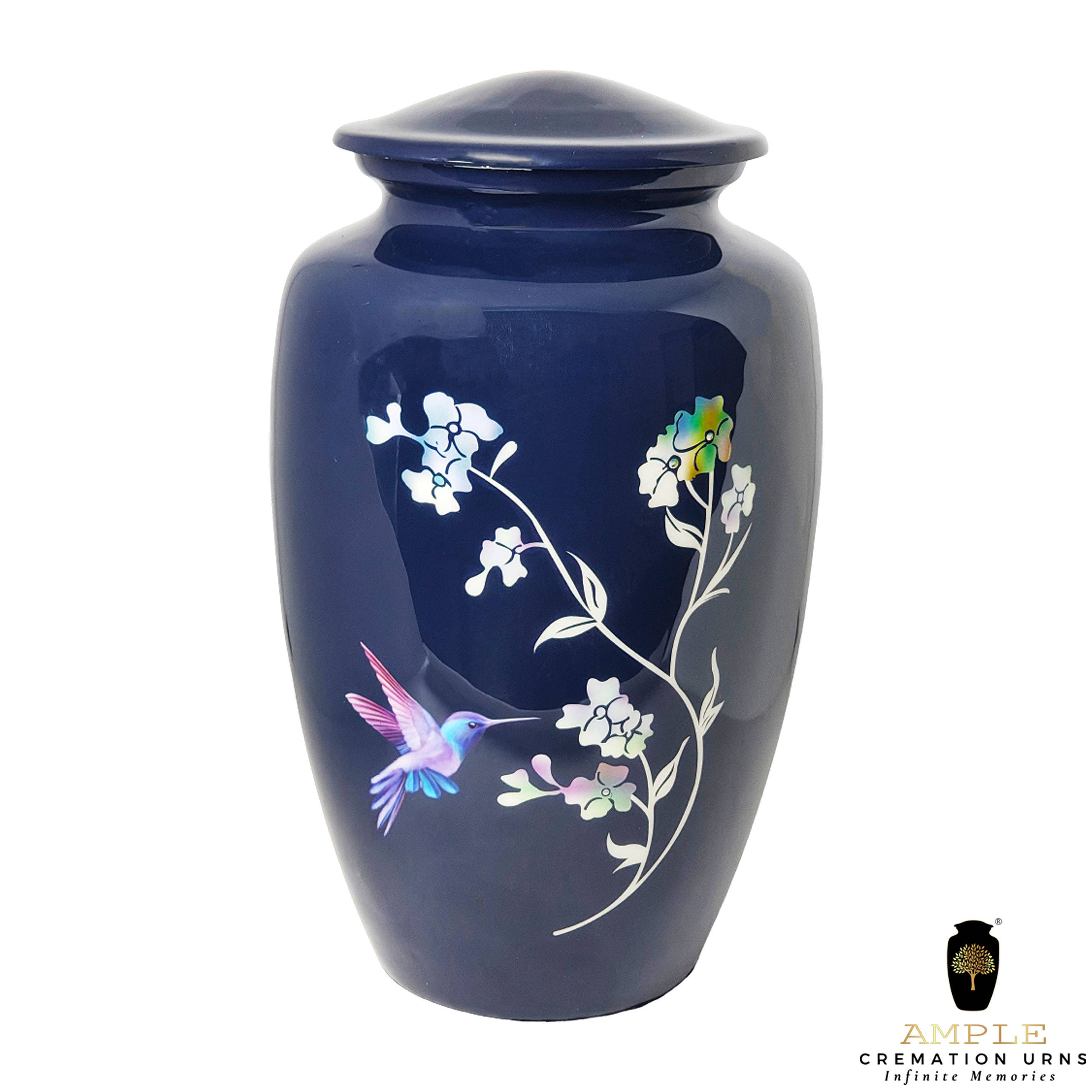 Ample Cremation Urns - Wholesale Urn - Blue Hummingbird Cremation Urn – Adult Ashes Memorial9