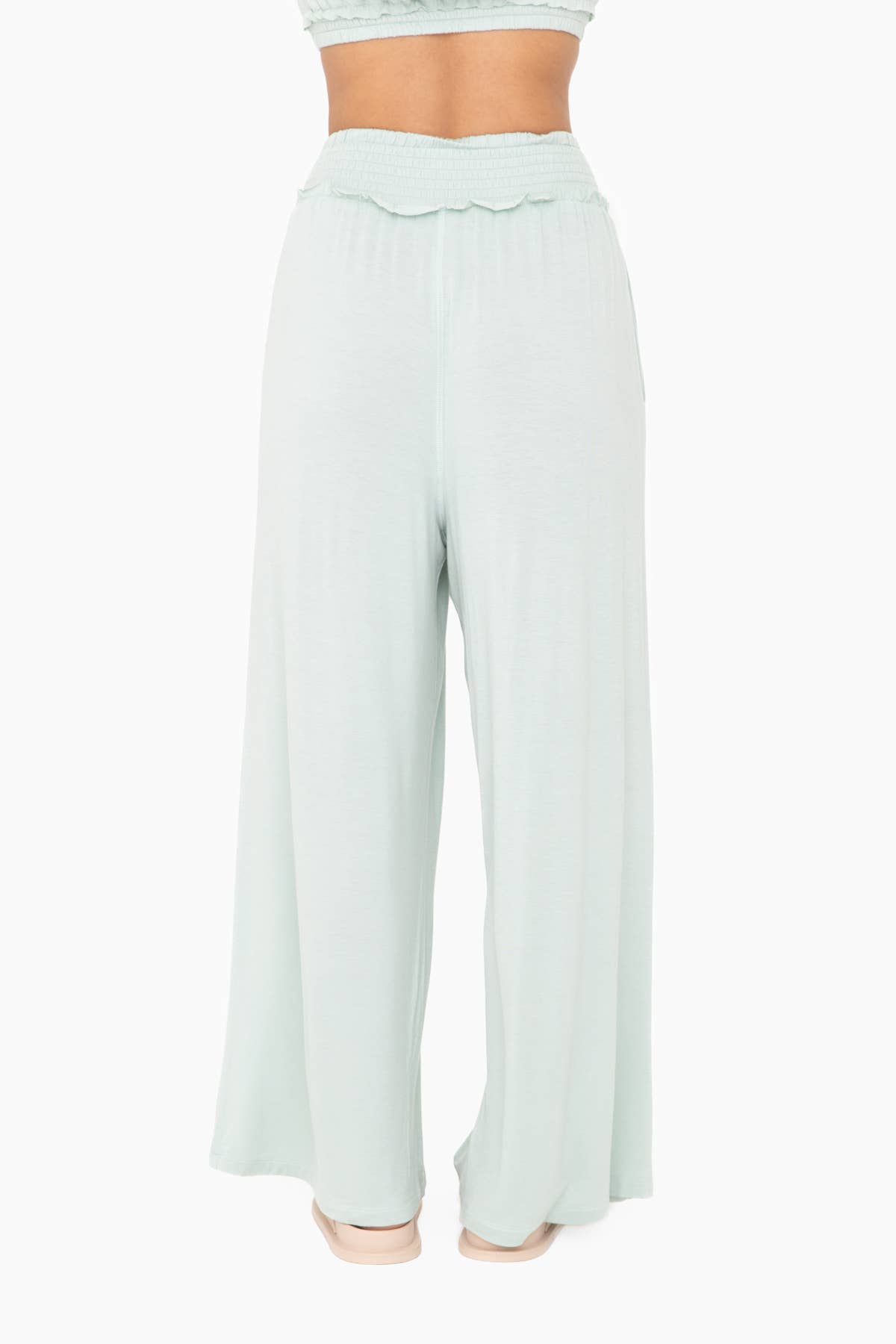 Mono B - Wholesale Pants - Women's - Smocked Waist Wide-Leg Pants1