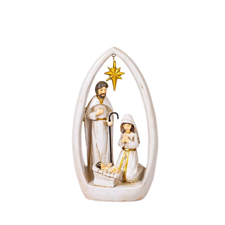 Holy Night Nativity Antique White 4.75x8.5 for wholesale by The Royal Standard