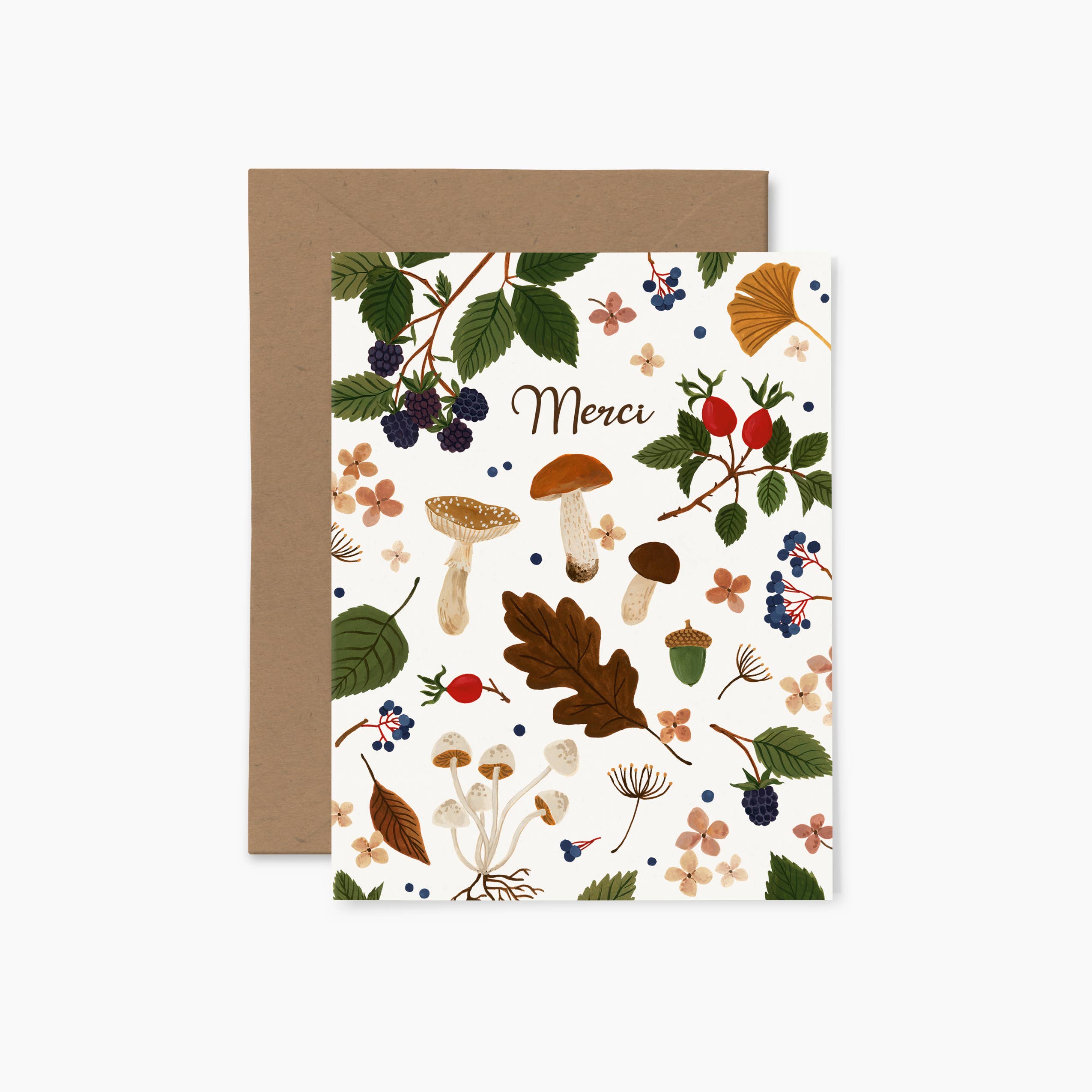 Papier Fleuri Co. - Vente Cartes de remerciements - Cueillette d'automne "Merci" | Carte de voeux 0