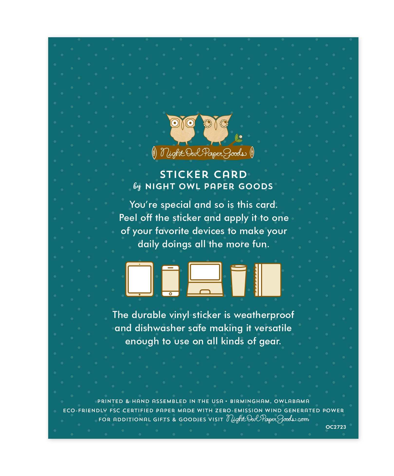 Night Owl Paper Goods - Wholesale Birthday Card - Book Birthday Sticker Card2