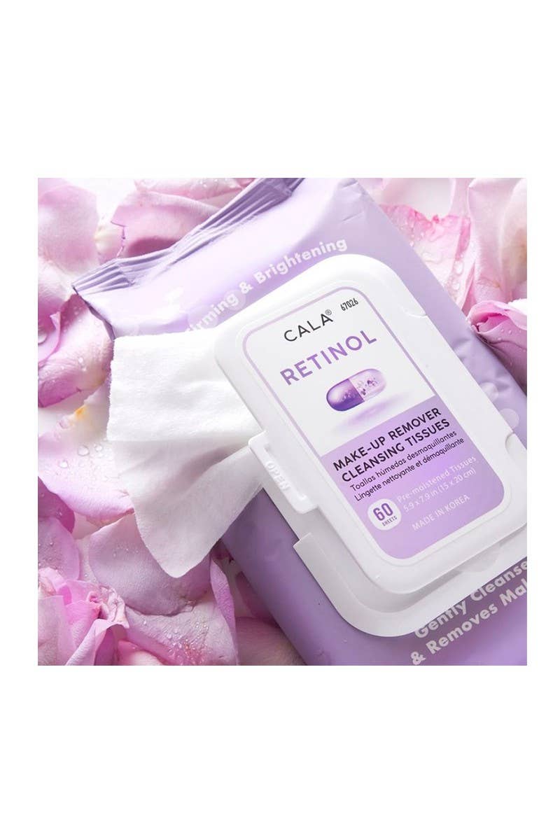 Wholesale CALA 67026 Makeup Remover Tissue 60sheet Retinol 3pc for