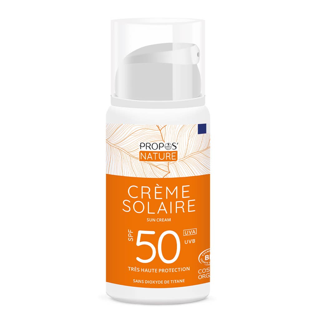 Propos'Nature - Vente Crèmes solaires - Crème solaire Bio 100% naturelle sans Dioxyde de Titane-100m1