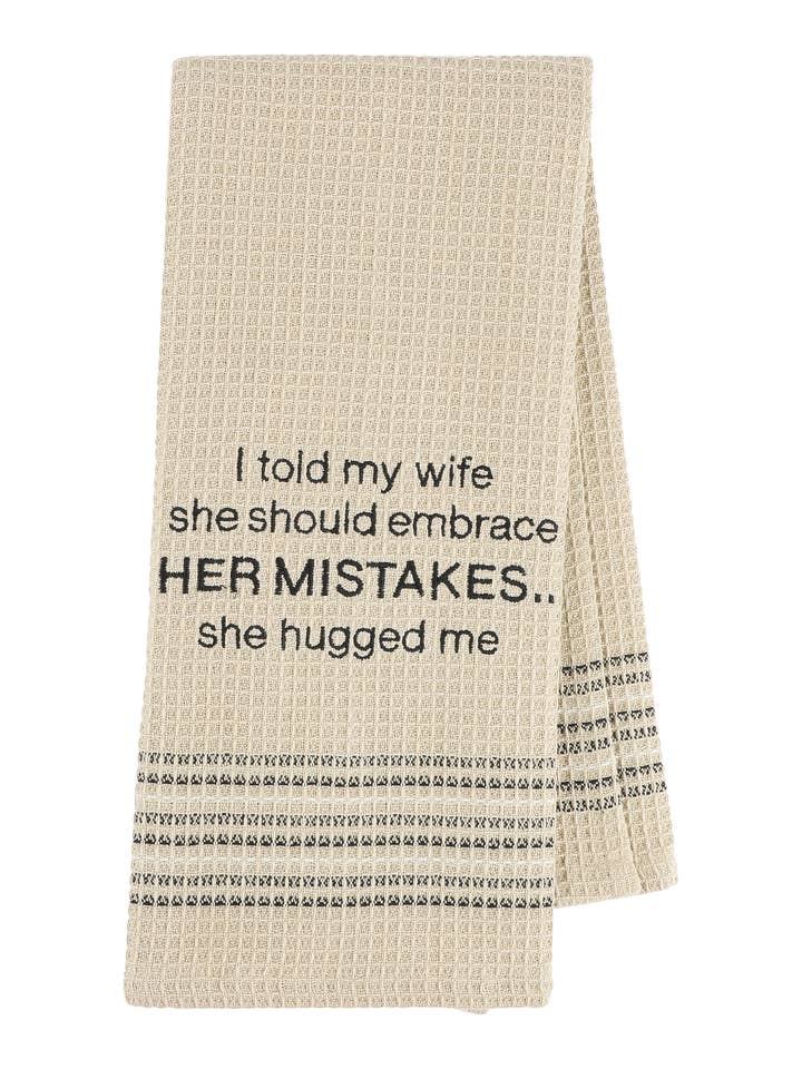 Her Mistake Embroidered Tea Towel MH-260 - Set of 2 for wholesale by Mona B.