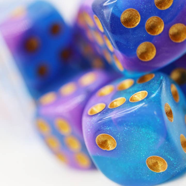 Foam Brain Games - Wholesale Dice - 12 piece Pip D6s - Stratus Glitter