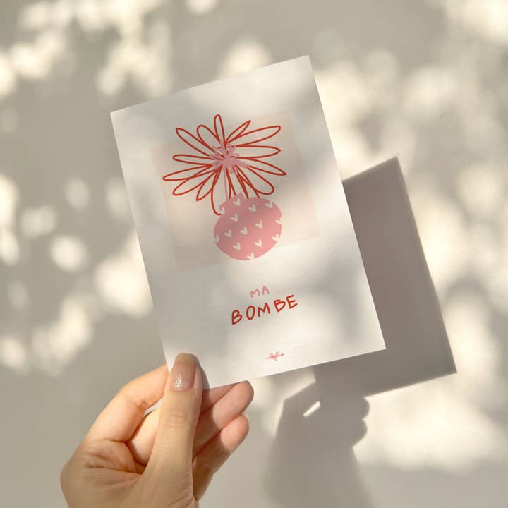Carte de vœux amour illustrée — Ma bombe pour la vente par Studio c pour toi