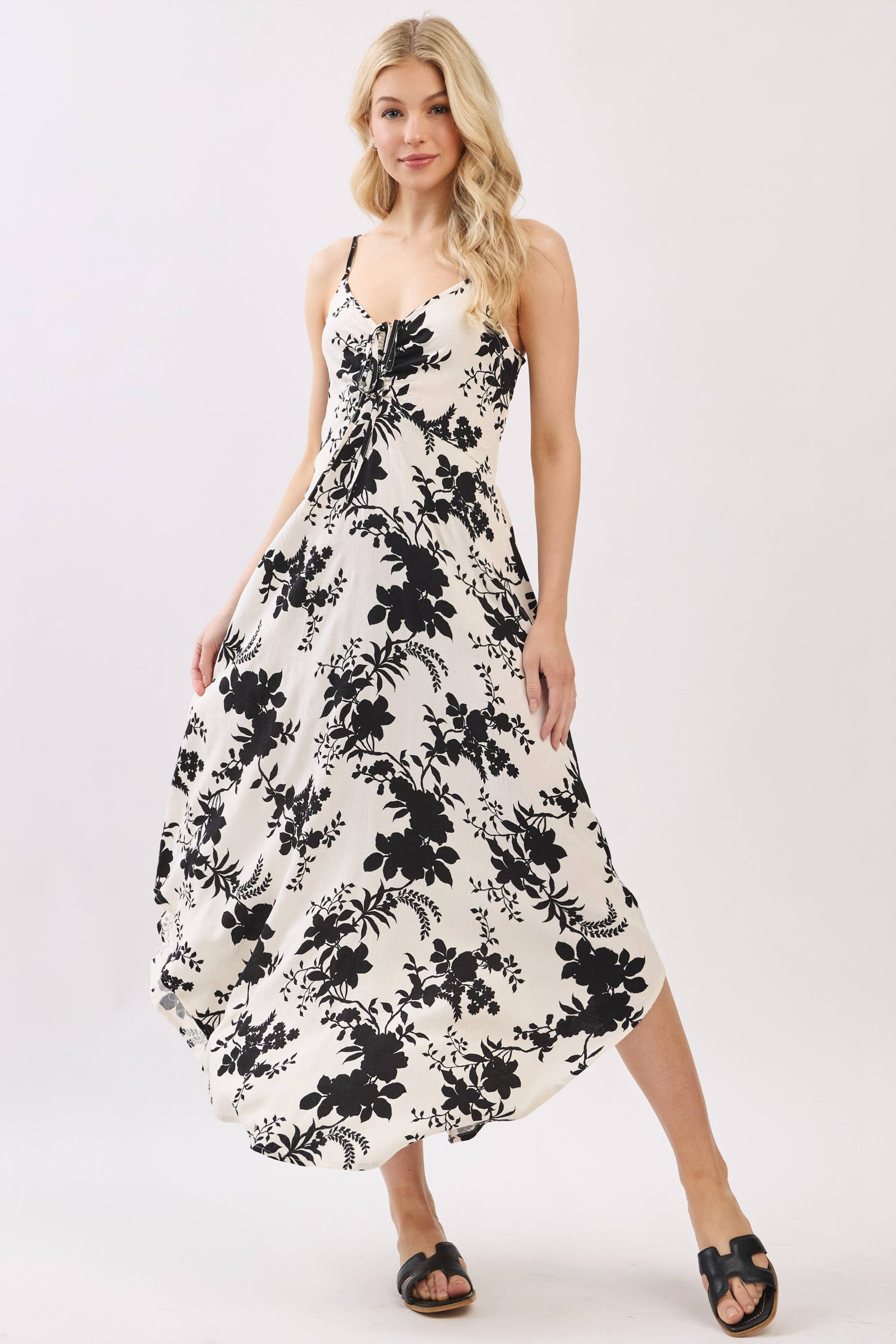 Final Touch - Vendita all'ingrosso Vestito - Donna - Vestito sottoveste in raso di rayon stampato floreale - VD17412B47