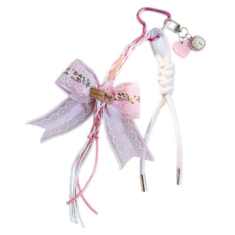 Dipped Shop - Wholesale Keychain - Women's - Cute Bow Star Braided Keychain Bag Charm DP25C76710