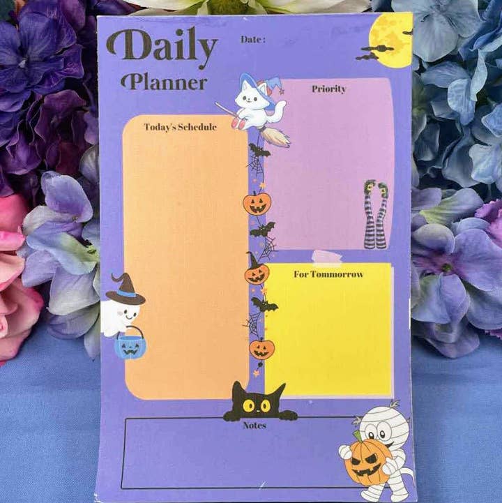 Autumnmist Boutique - Wholesale Planner - Happy Halloween Whiskers Daily Planner Notepad 5.5" x 8.5"0