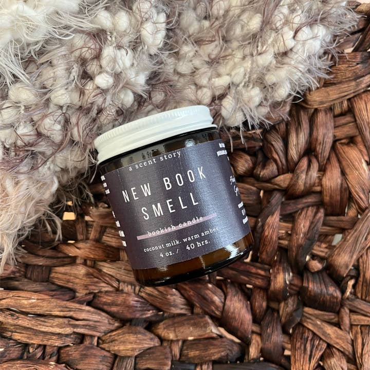 A Scent Story Candle Co - Wholesale Jar/Filled Candle - New Book Smell - Bookish Candle, Book Themed, Soy Wax,2