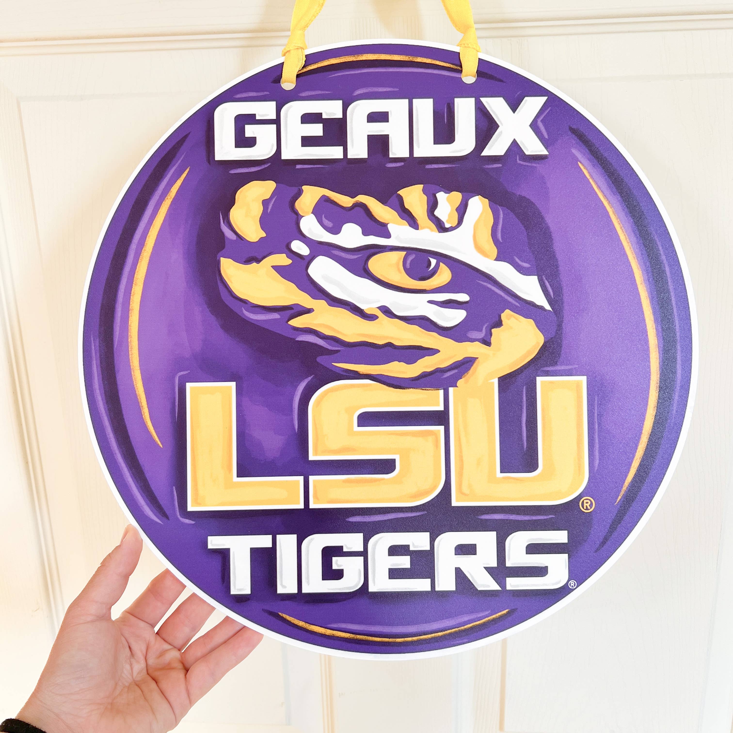 Home Malone - Wholesale Door Hanger - LSU Purple + Gold Door Hanger Geaux Tigers1