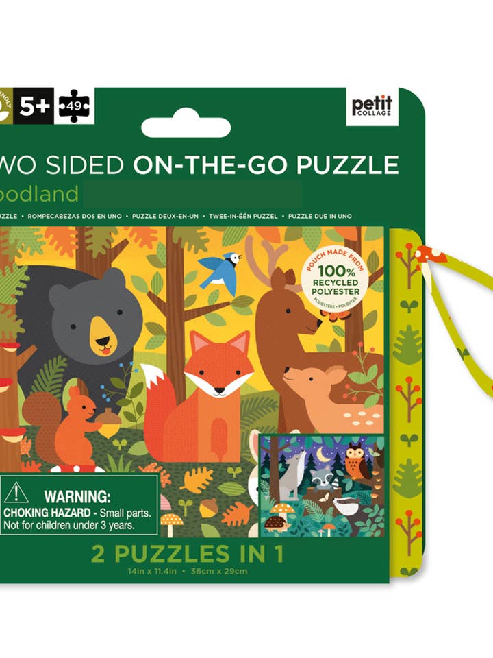 Two Sided Woodland On-The-Go Puzzle for wholesale by Chronicle Books
