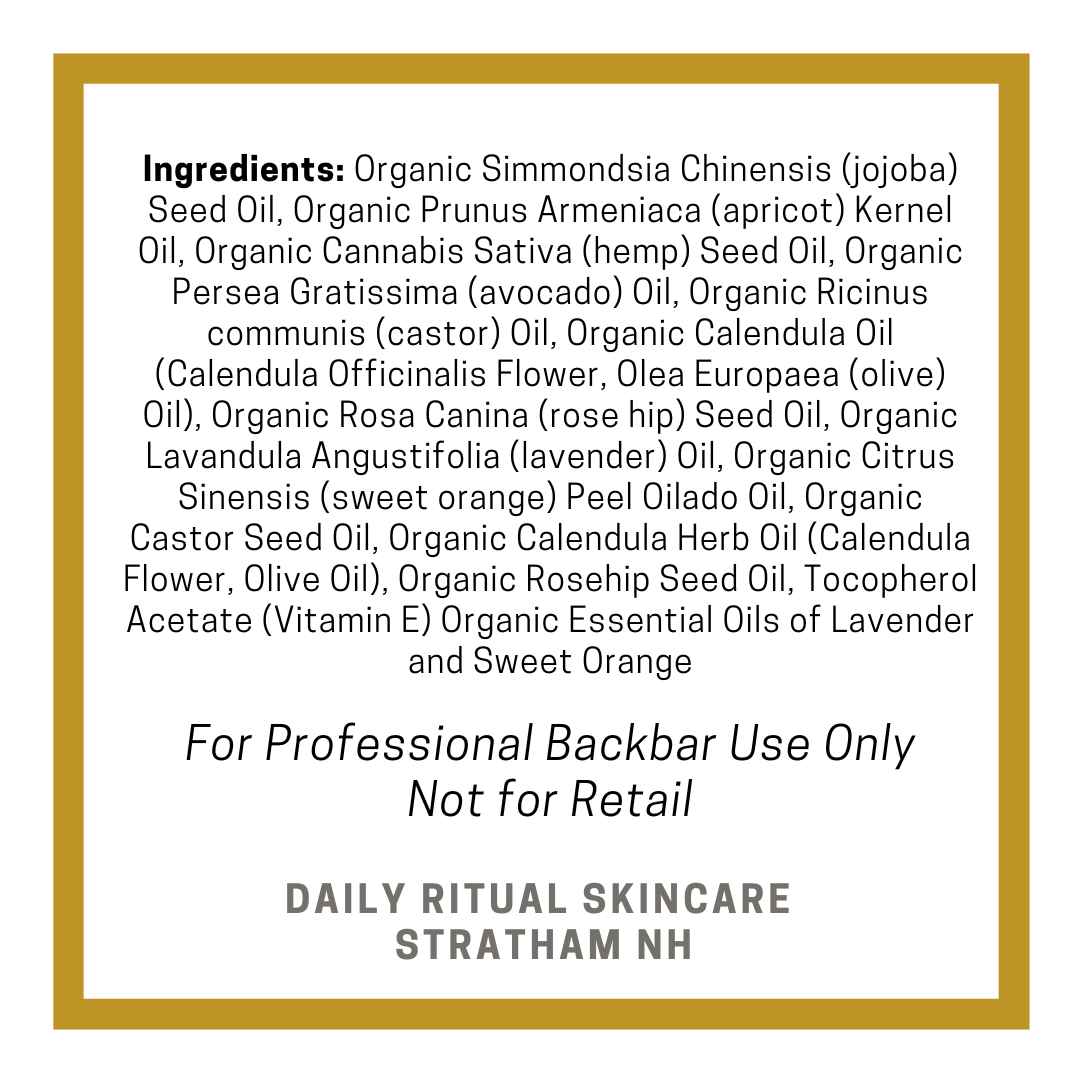 Daily Ritual Skincare - Wholesale Bath/Body Oil - BACKBAR 8 oz LUXE Nourishing Oil 1