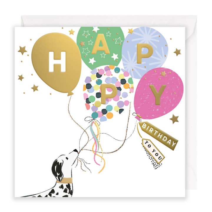 Happy Birthday - Dog with Party Balloons for wholesale by Rosanna Rossi