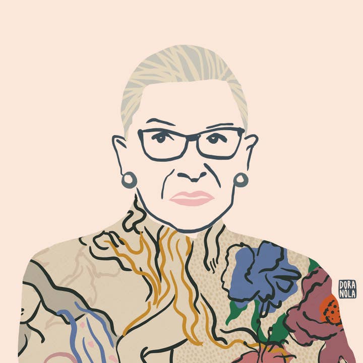 Portrait of Ruth Bader Ginsberg for wholesale by Dora Nola