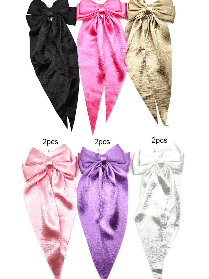 Grote Satijnen Haarstrik Speld voor wholesale door Lucylou Collection