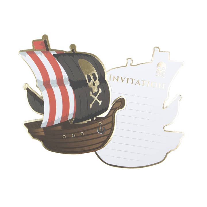 SET DE 8 INVITATIONS PIRATE pour la vente par Tim&Puce Factory