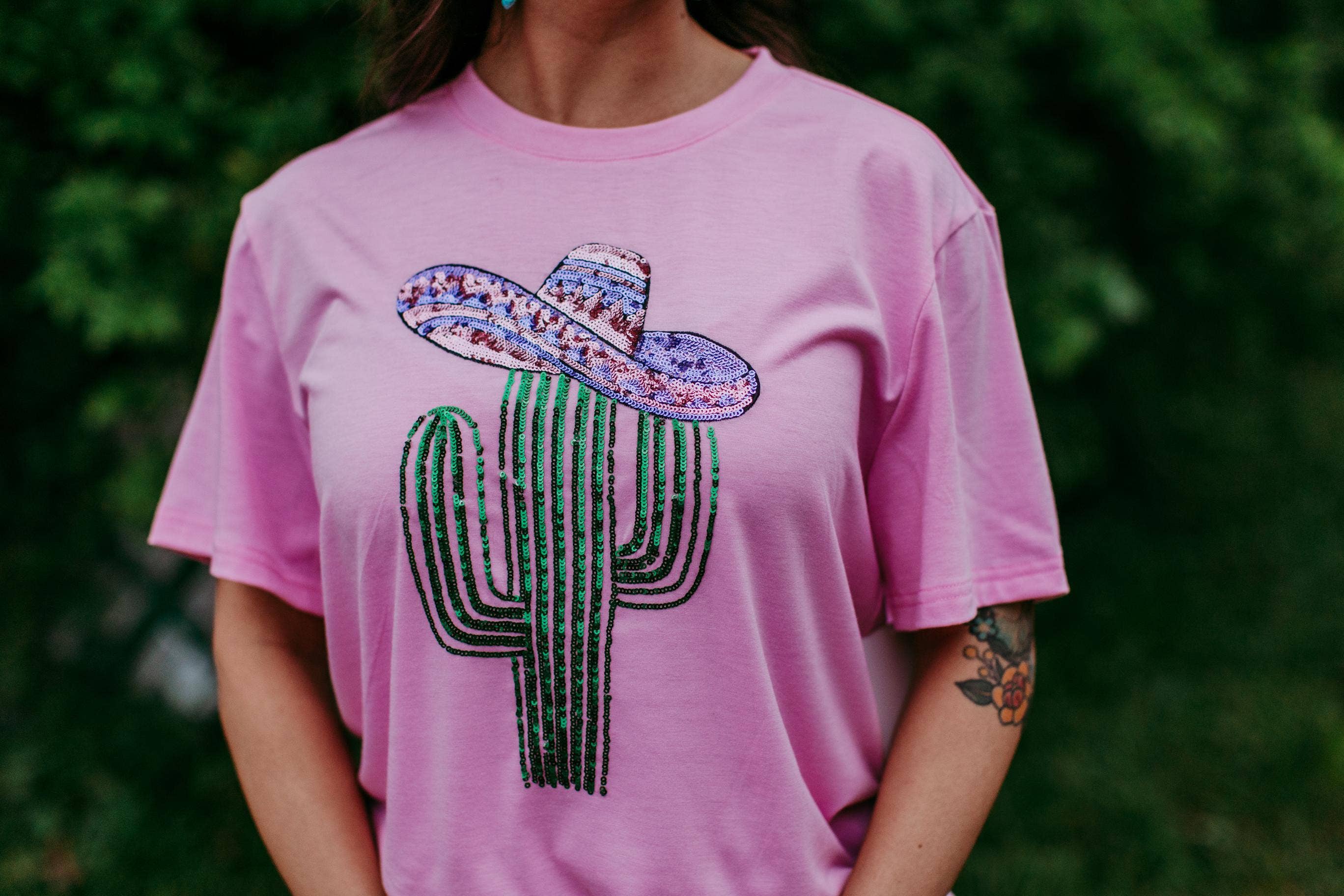 Pink MK413 Shiny Saguaro SS Tee for wholesale on Faire0