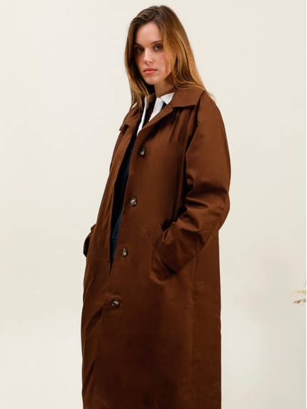 MOOYA - Wholesale Trench Coat - Women's - Long cotton trench coat with paisley lining - MY025