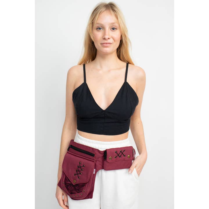 Lakhays Collection Inc. - Venta al por mayor Riñonera - Mujer - Práctico cinturón utilitario de viaje Fannypack de algodón3