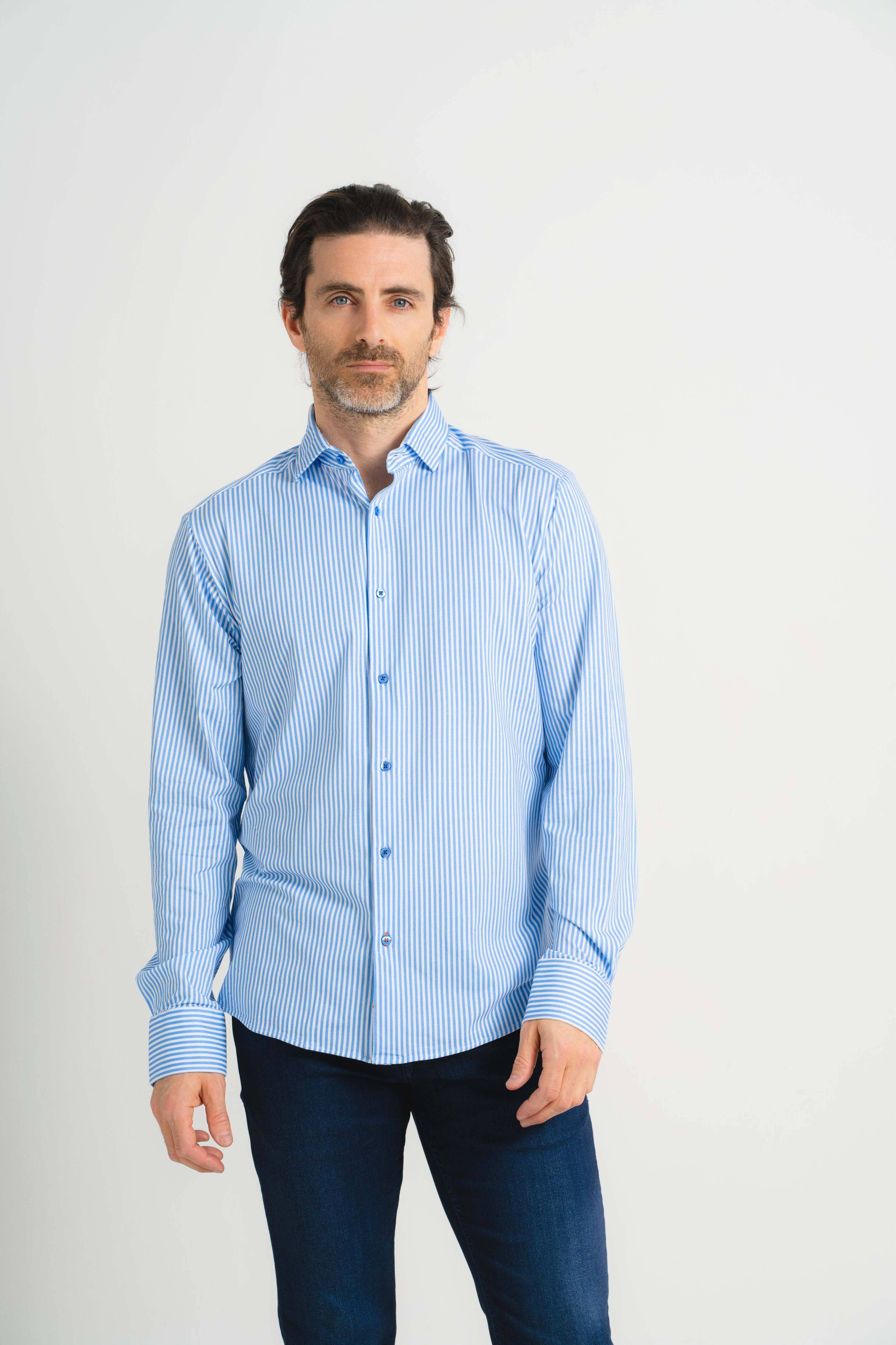 SKY Classic Stripe Print Shirt for wholesale on Faire7