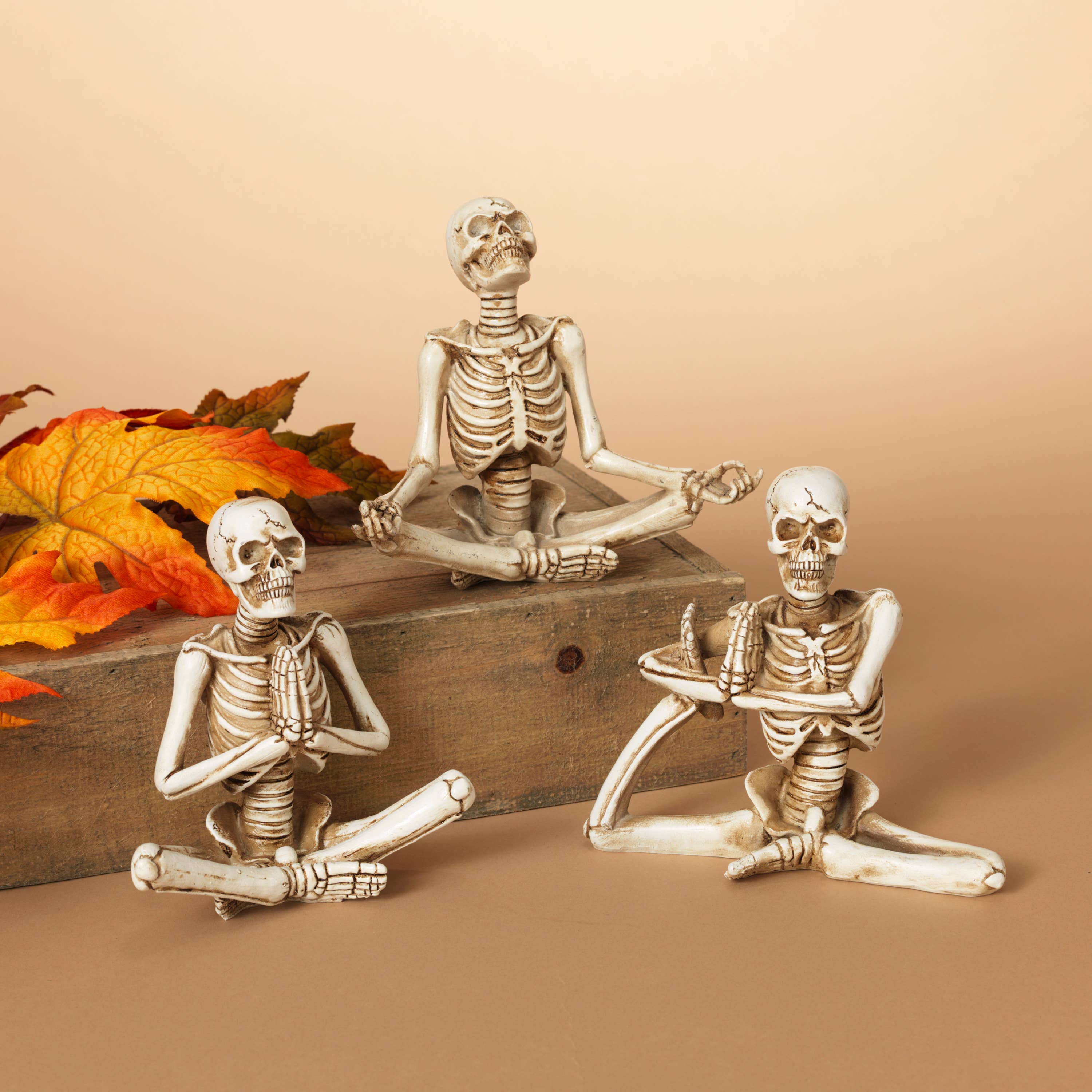 The Gerson Companies - Wholesale Decorative Figurine - Gerson Our 6"L Resin Yoga Skeleton Figurine, available in 30