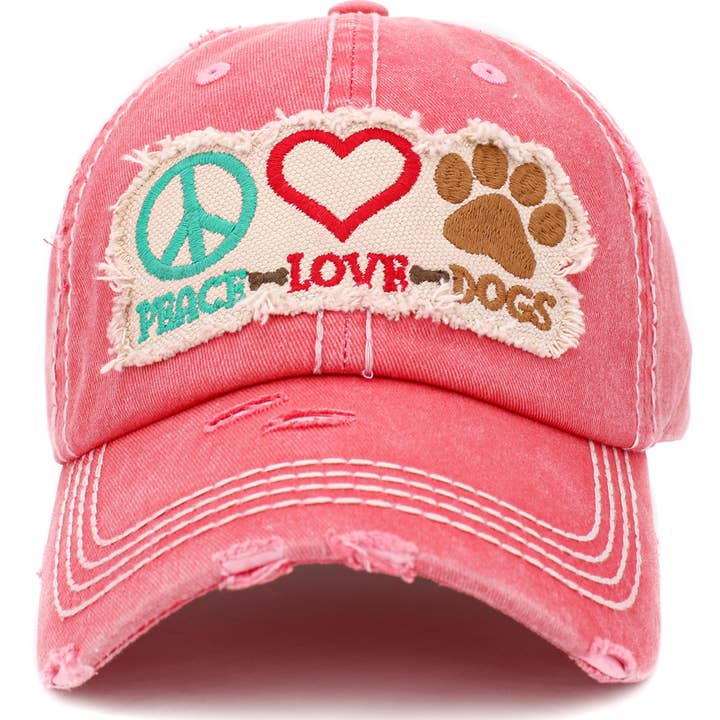 KBETHOS - Wholesale Hat Accessory - Women's - Peace Love Dogs Vintage Ballcap6