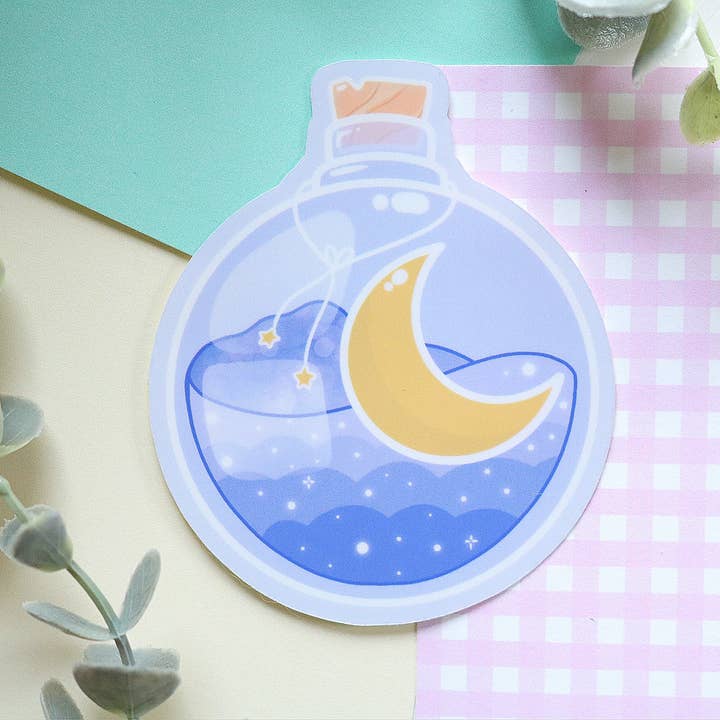 Moon Potion Witchy Celestial Pastel Goth Kawaii Sticker for wholesale by Chibi Cheeks Co