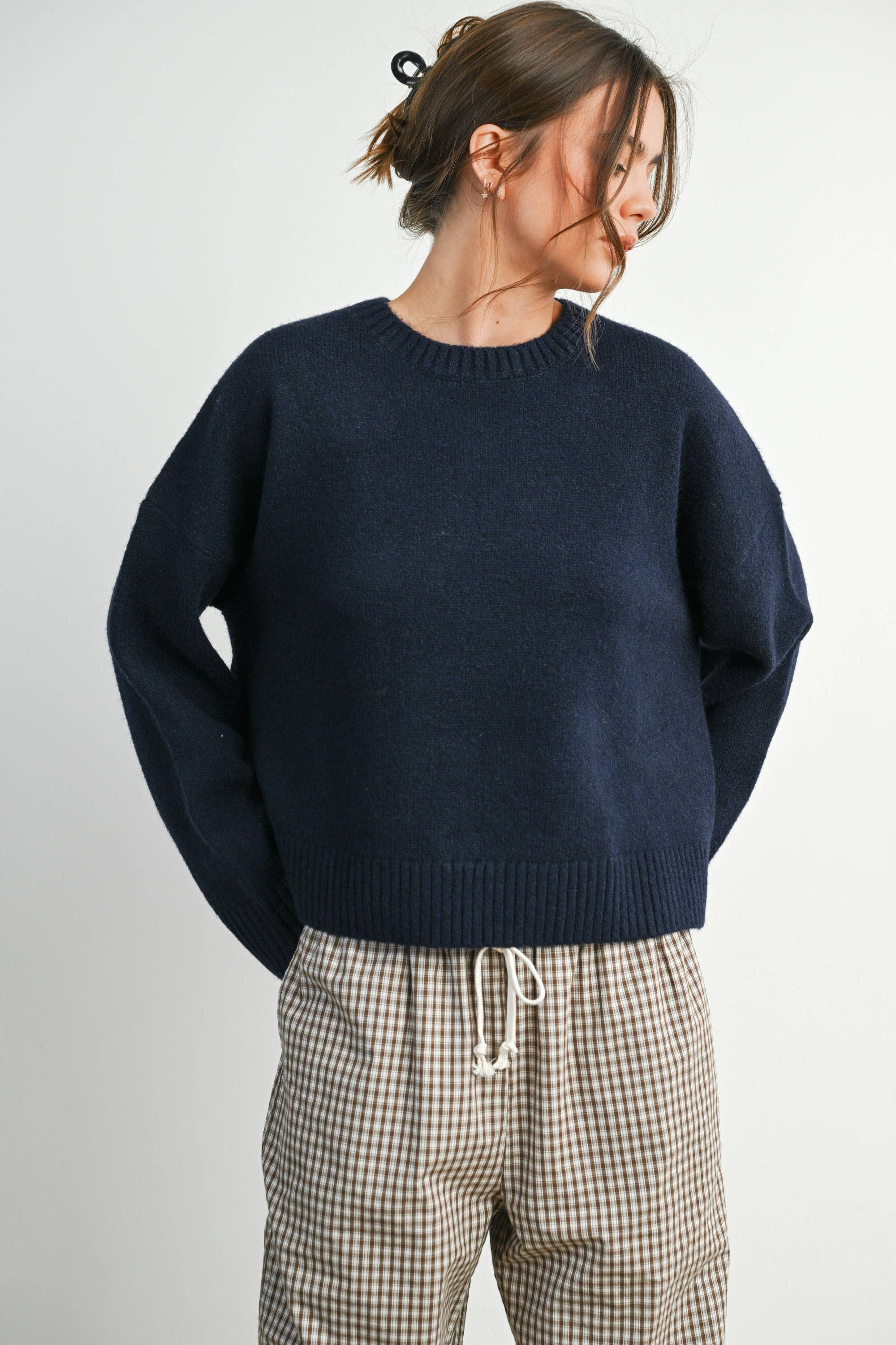 BUTTERMELON - Wholesale Knit Sweater - Women's - Tie-back Sweater - BMW781532