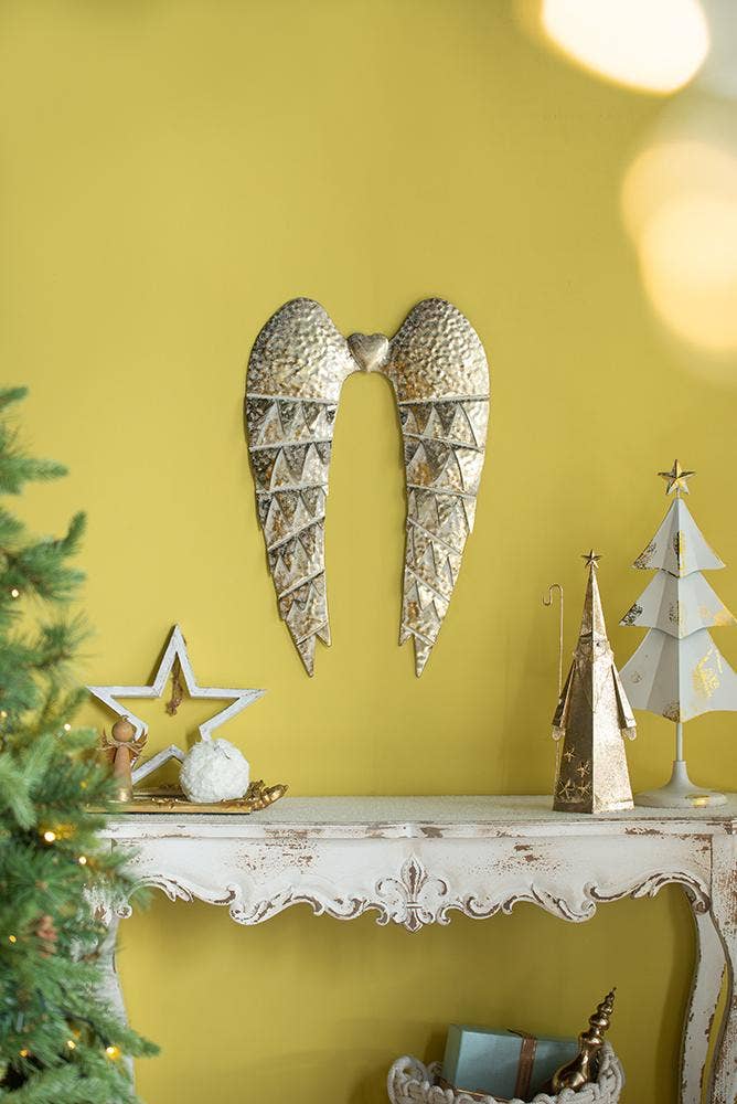 A&B Home Group Inc. - Wholesale Christmas Decoration - 15.7x1.5x24.5" Golden Angel Wings Ornament5