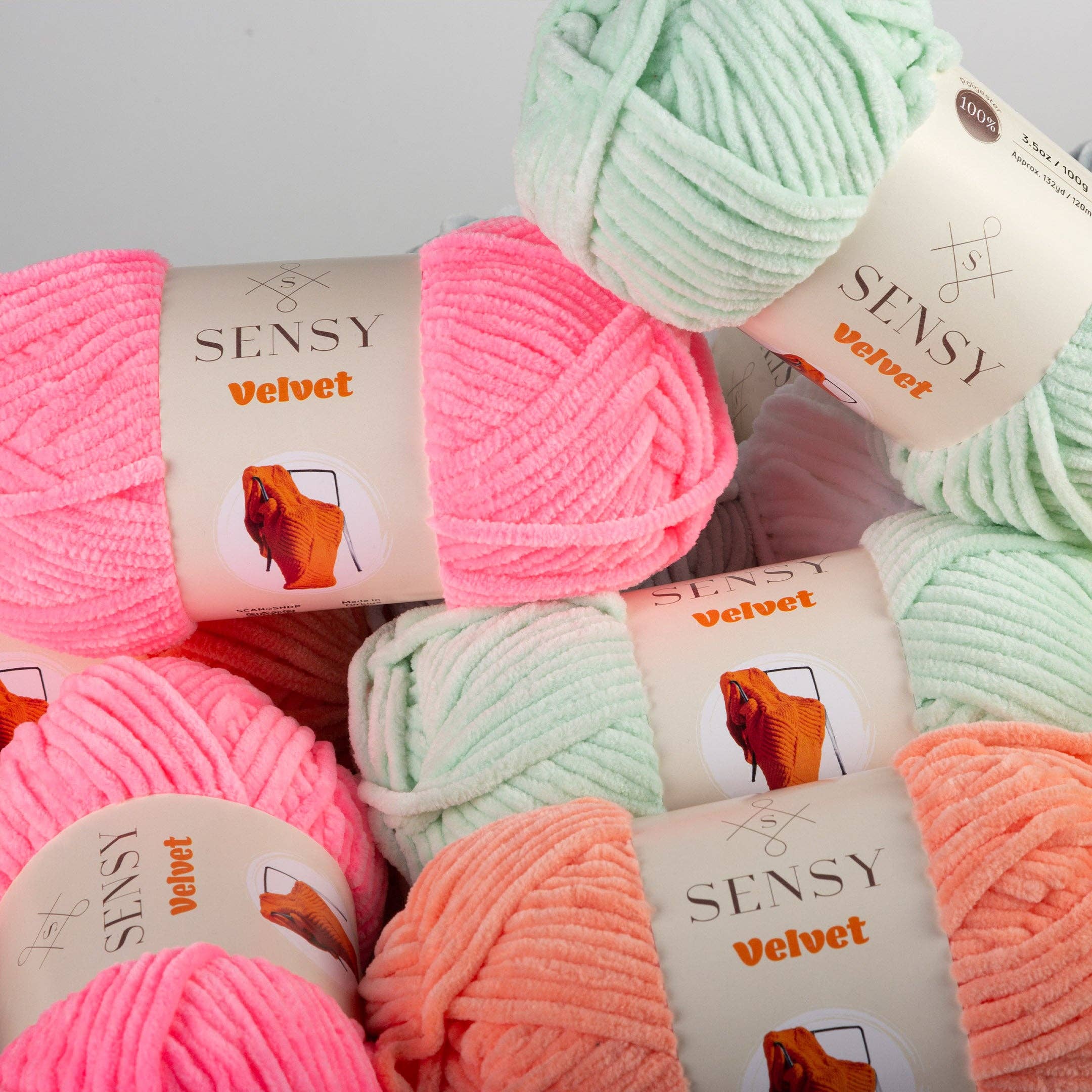 Sensy - Wholesale Yarn - Sensy Velvet Yarn, Blanket Yarn, 3.5 oz, 132 Yards, Gauge 5 Bulky36
