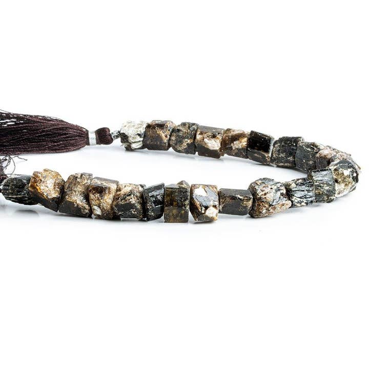 10x6mm-15x10mm Chocolate Tourmaline Natural Crystal Beads 8 inch for wholesale by The Bead Traders
