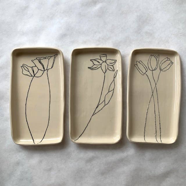 CSF Ceramics - Wholesale Decorative Tray - Small Tray: Poppy3