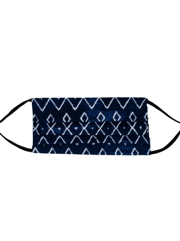 Indigo Aztec Face Mask for wholesale by Bella Rea Swim