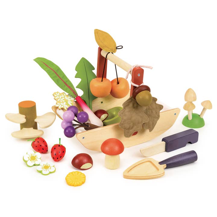 Tender Leaf Toys - Vente Lot de jouets – enfant - Trug de cueillette en bois sauvage