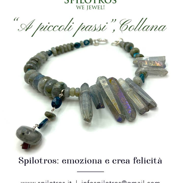 Collier Chrysocolle « A Piccoli Passi », cristaux pour la vente par spilotros
