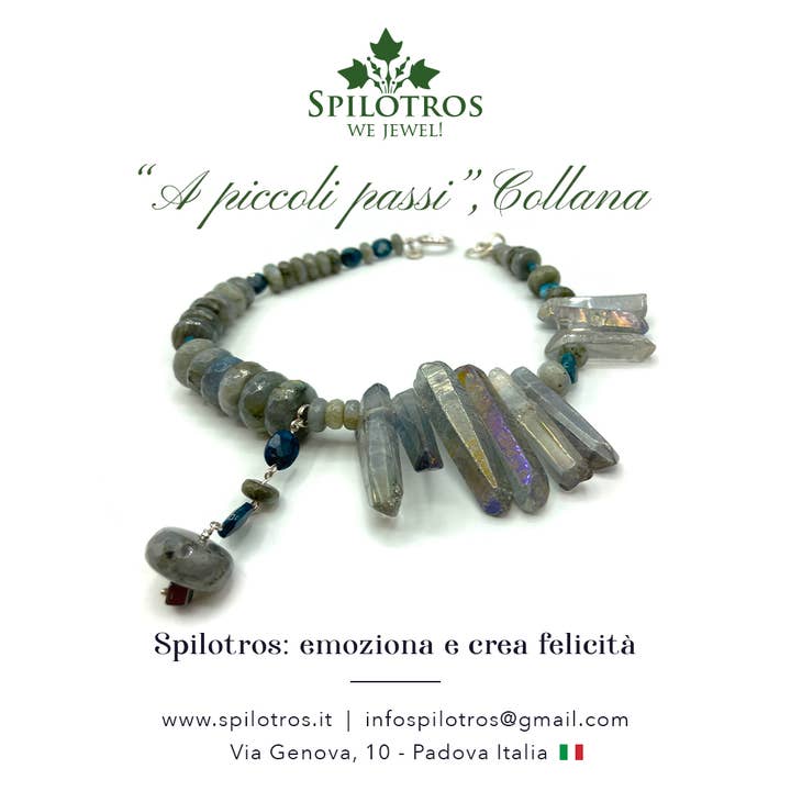 “A Piccoli Passi” Chrysocolla Necklace, Crystals for wholesale by spilotros