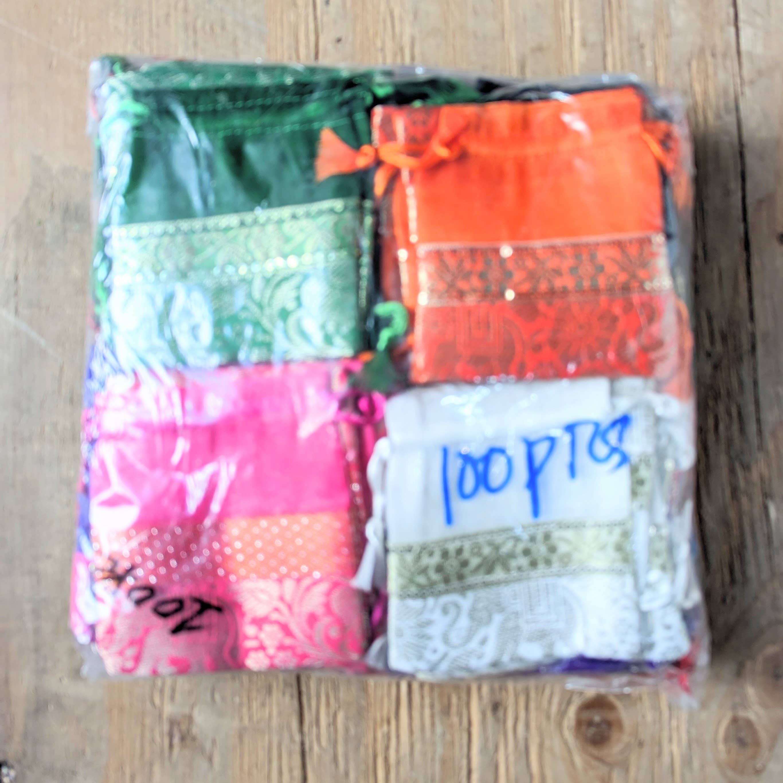 Tenzing Collections – wholesale Presentpåse – Tenzing Collections - 100-pack återvunna siden- och jutesäckar med dragsko eller dragkedja för gåvor2