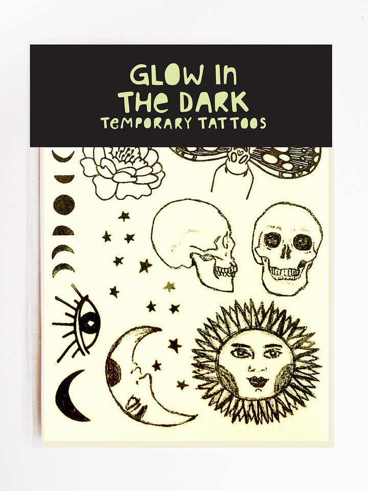 Skeleton | Glow In The Dark Temporary Tattoos for wholesale by Missy Minzy