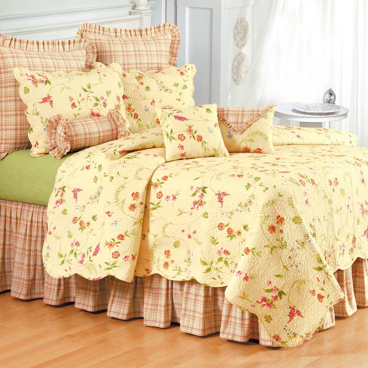 SALE Priscilla Plaid King Bed Skirt Drop Length: 18 Inches for wholesale by C&F Home
