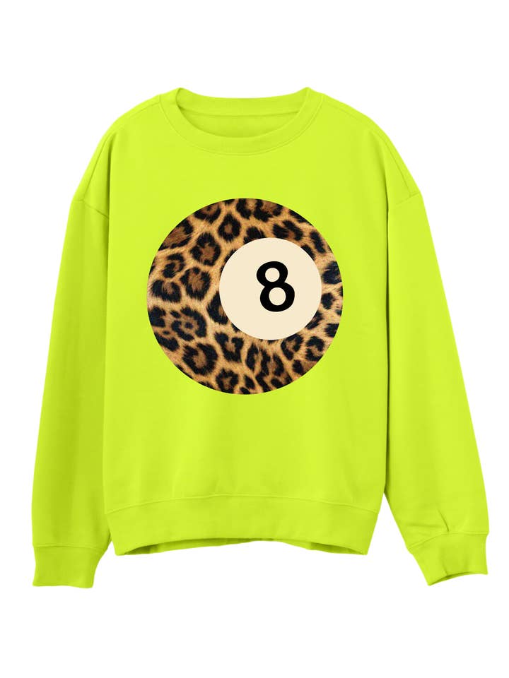 EMY AVE - Wholesale Graphic Sweatshirt - Women's - Fierce 8 Ball - Neon Graphic Crew