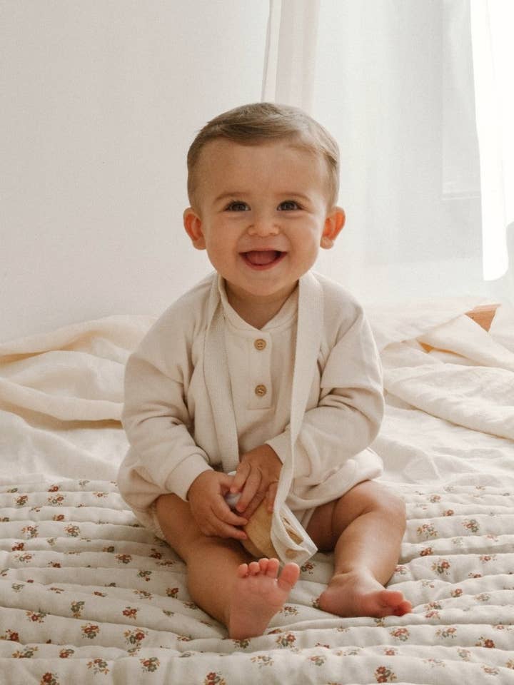 Økologisk fleeceheldragt i havre for engroshandel hos North Baby