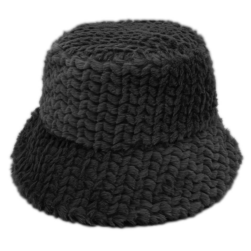 Fashion City – wholesale Bucket Hat - Dam – Vinter enfärgad fuzzy päls hink hatt11