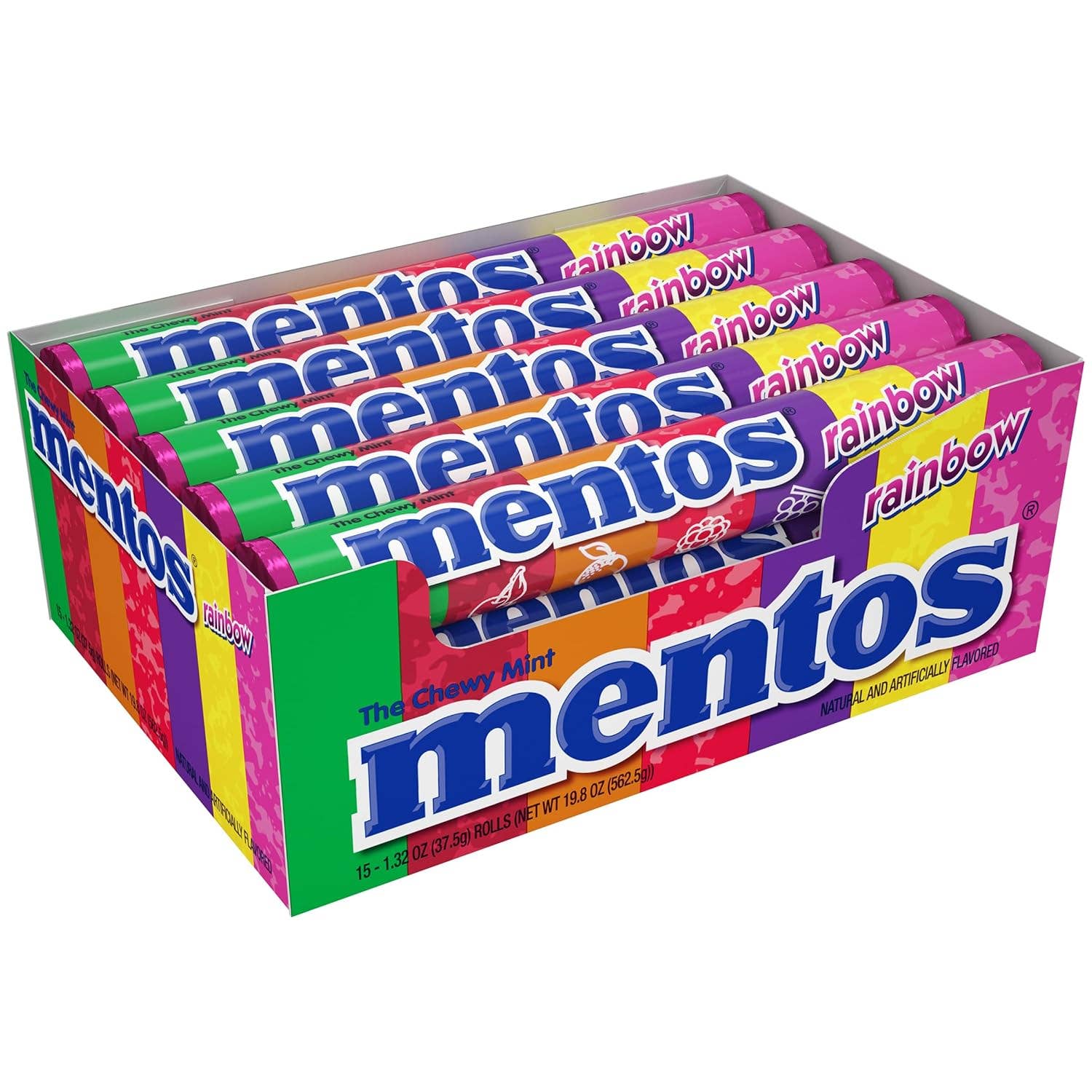 Snacky Candy - Wholesale Mints - Mentos Rolls Rainbow 1.32 oz 15 count4