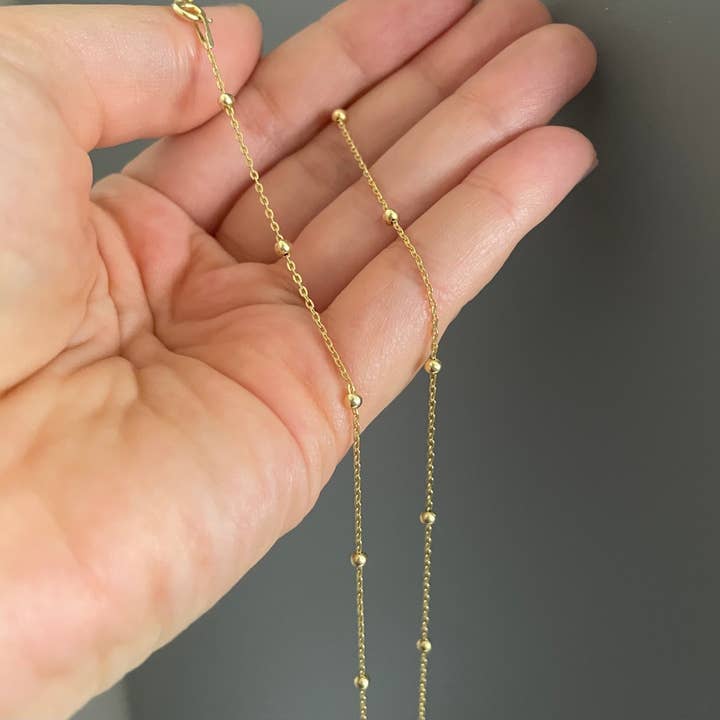 Cali Findings - Wholesale Link & Chain Necklace - Vermeil 14K Gold Over Sterling Satellite Necklace