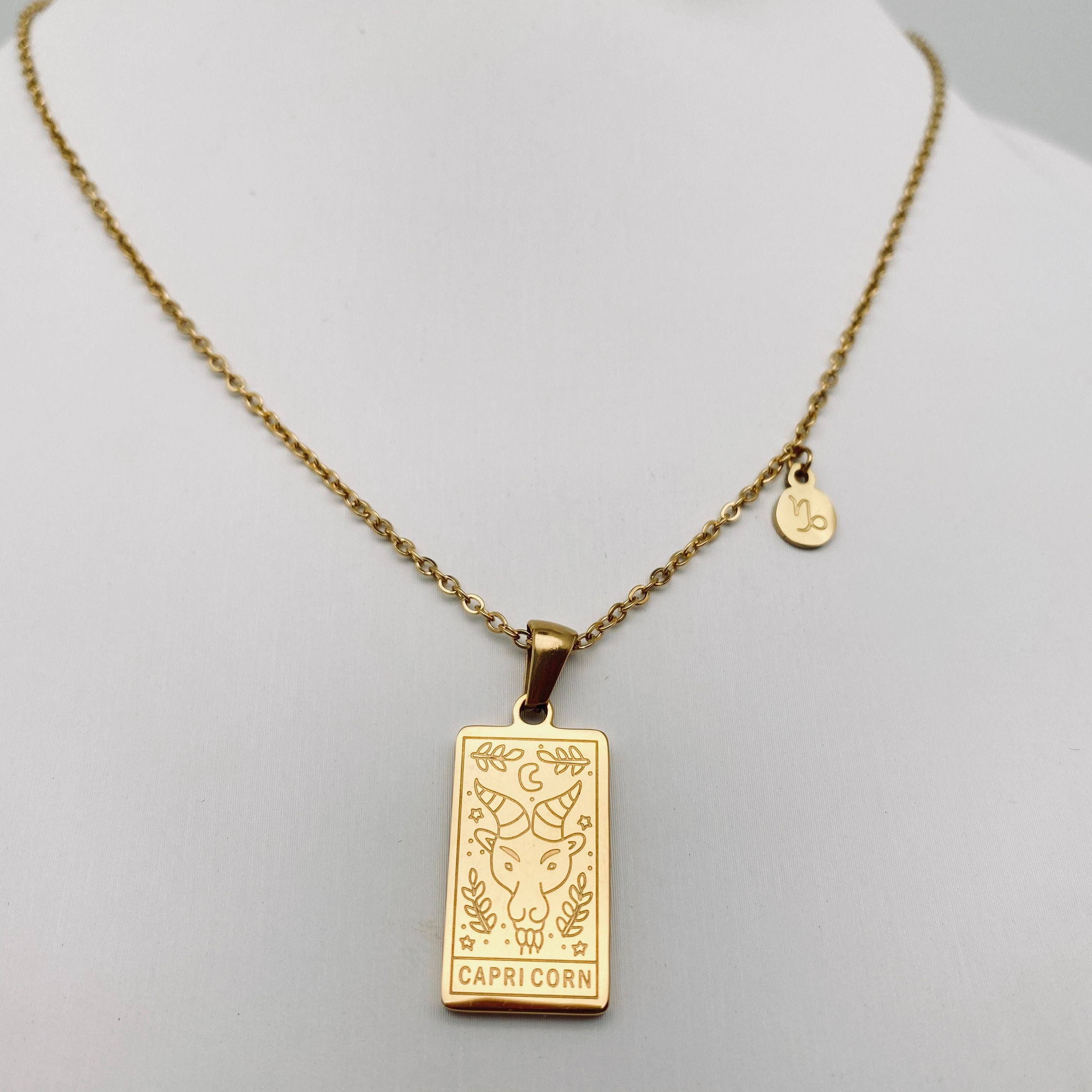 Mio Queena - Wholesale Pendant/Charm Necklace - Golden Stainless Steel 12 Constellation Charm Necklace - FGS1