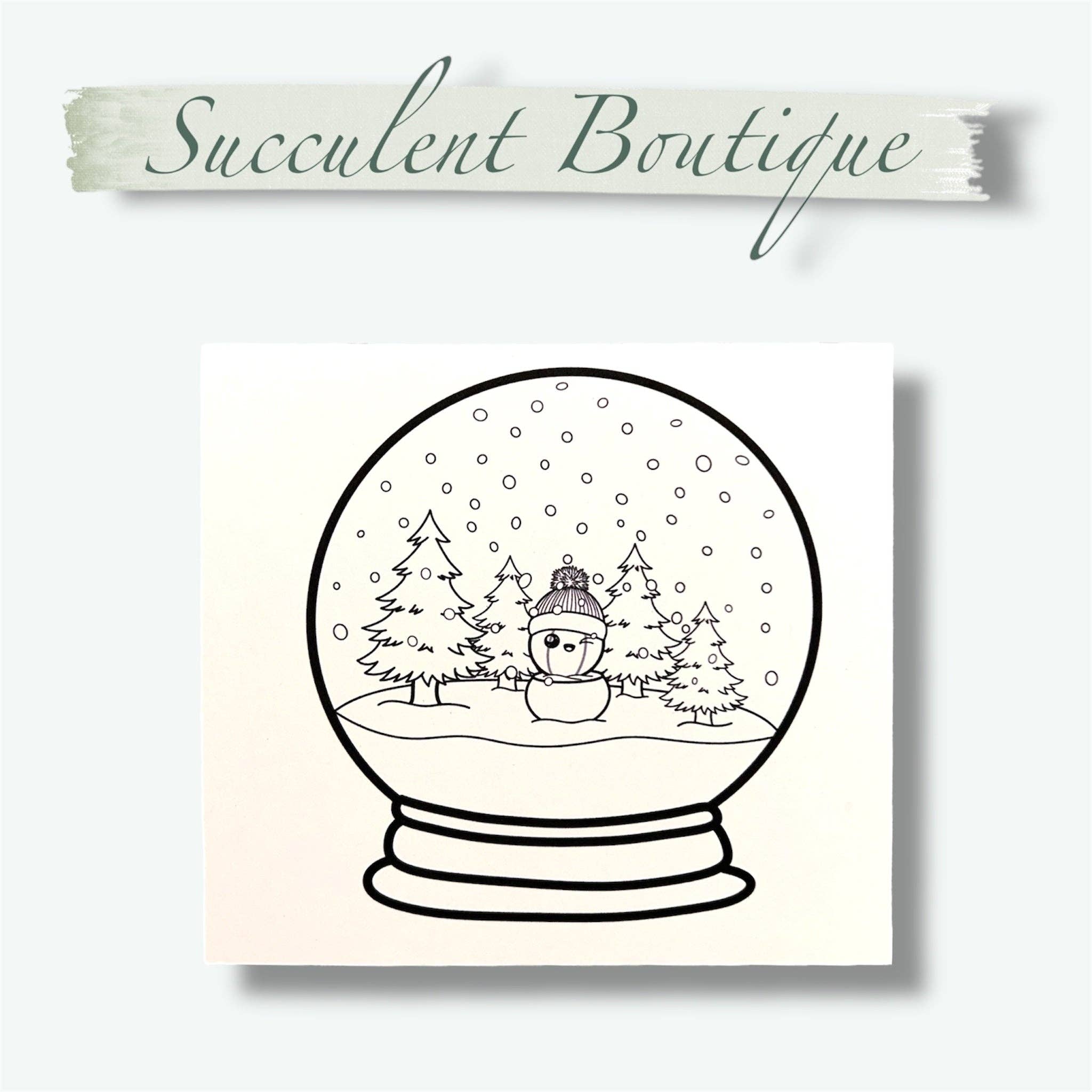 Succulent Boutique - Wholesale Crayons - Kids & Baby - Ruby’s Snow Globe Coloring Card With Crayons1