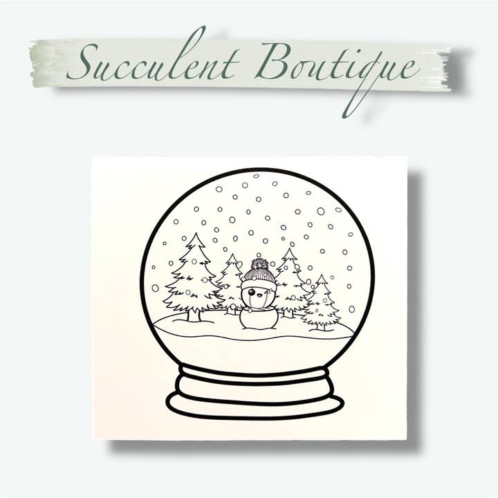 Succulent Boutique - Wholesale Crayons - Kids & Baby - Ruby’s Snow Globe Coloring Card With Crayons1